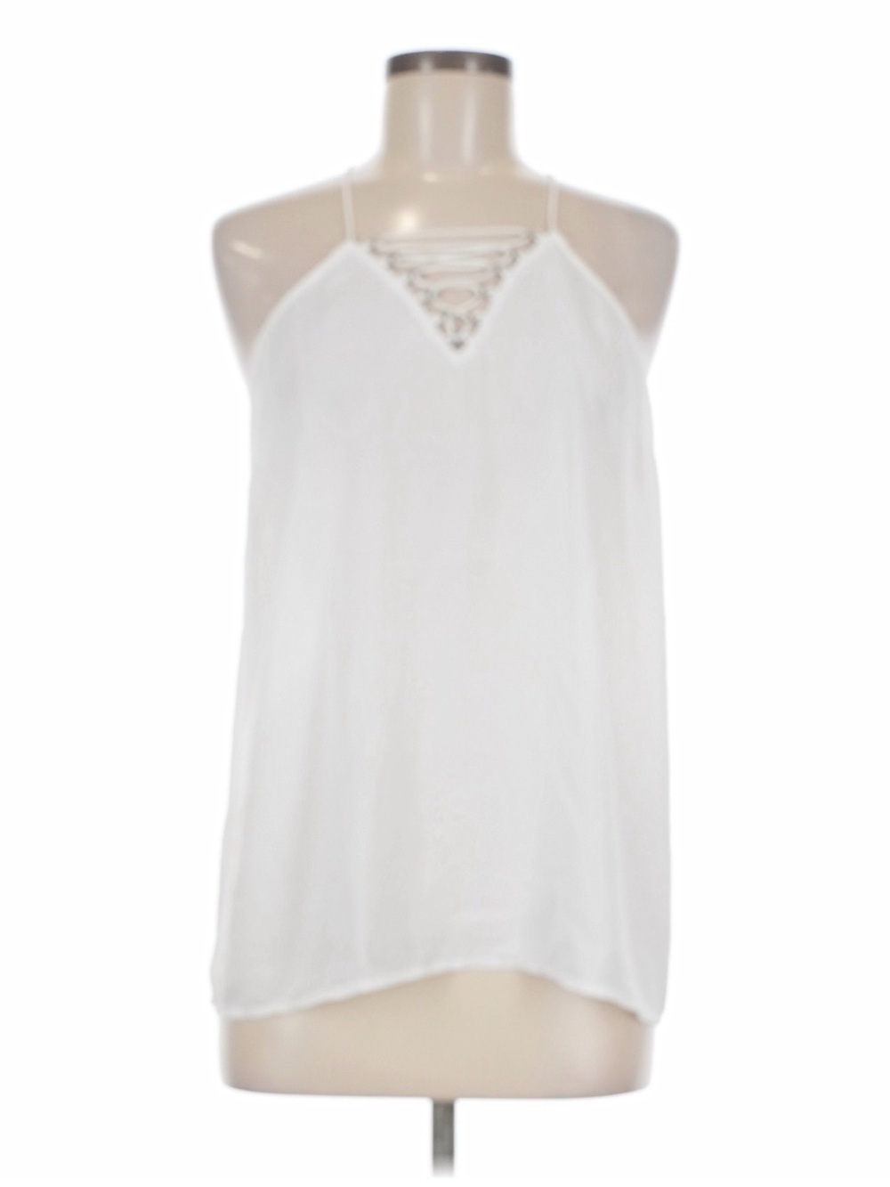 Soho Jeans White Sleeveless Strappy Neck Tank Top Size M
